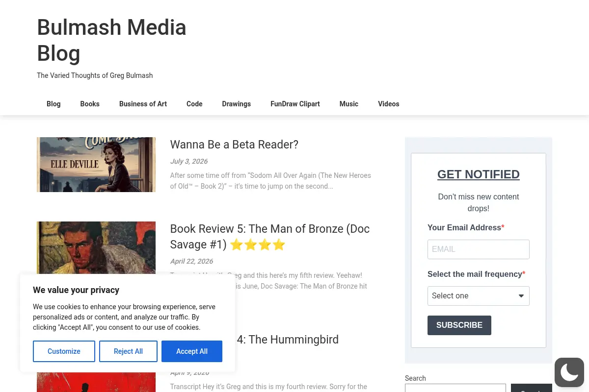Bulmash Media Blog - The Varied Thoughts of Greg Bulmash