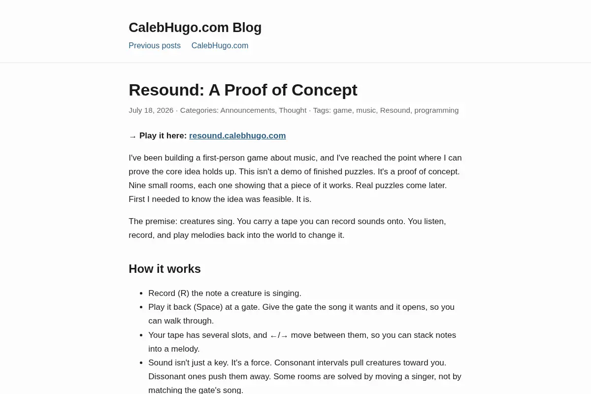 CalebHugo.com Blog