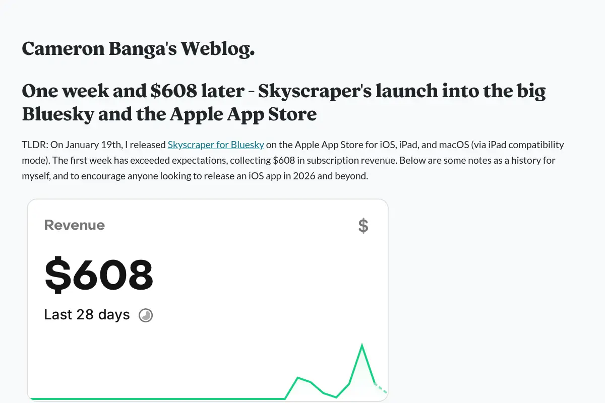 Cameron Banga's Weblog