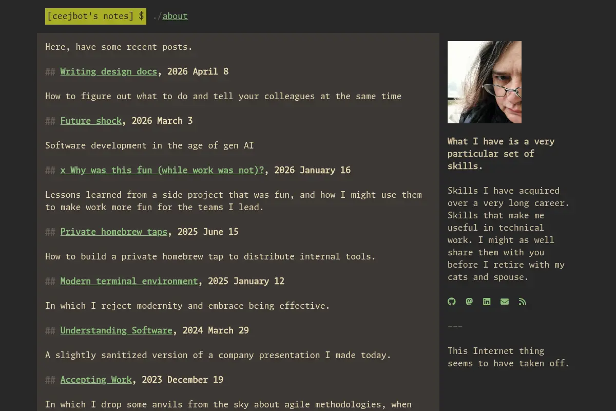 Ceejbot's notes