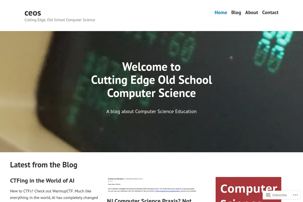 CEOS – Cutting Edge, Old School Computer Science