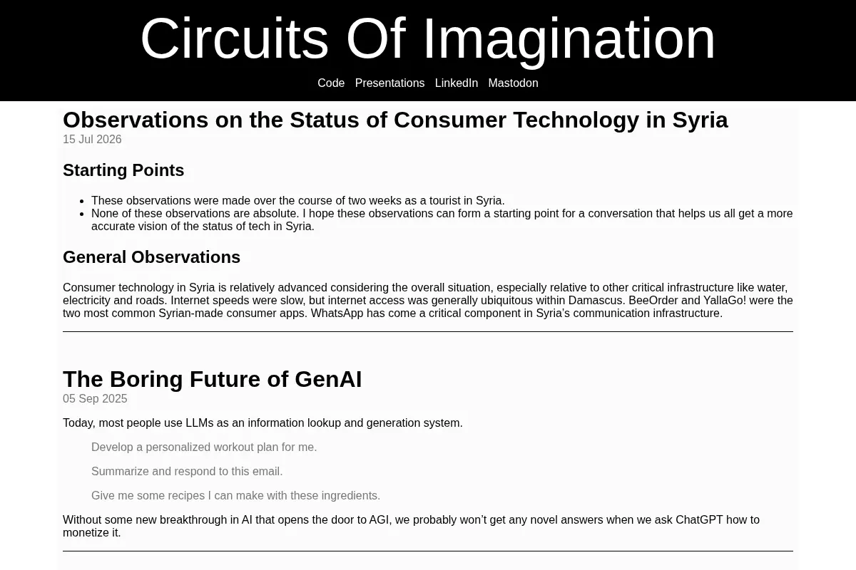 Circuits Of Imagination Blog