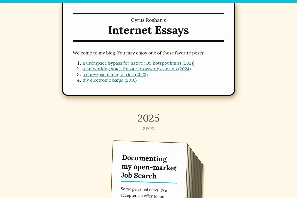 Cyrus's Internet Essays