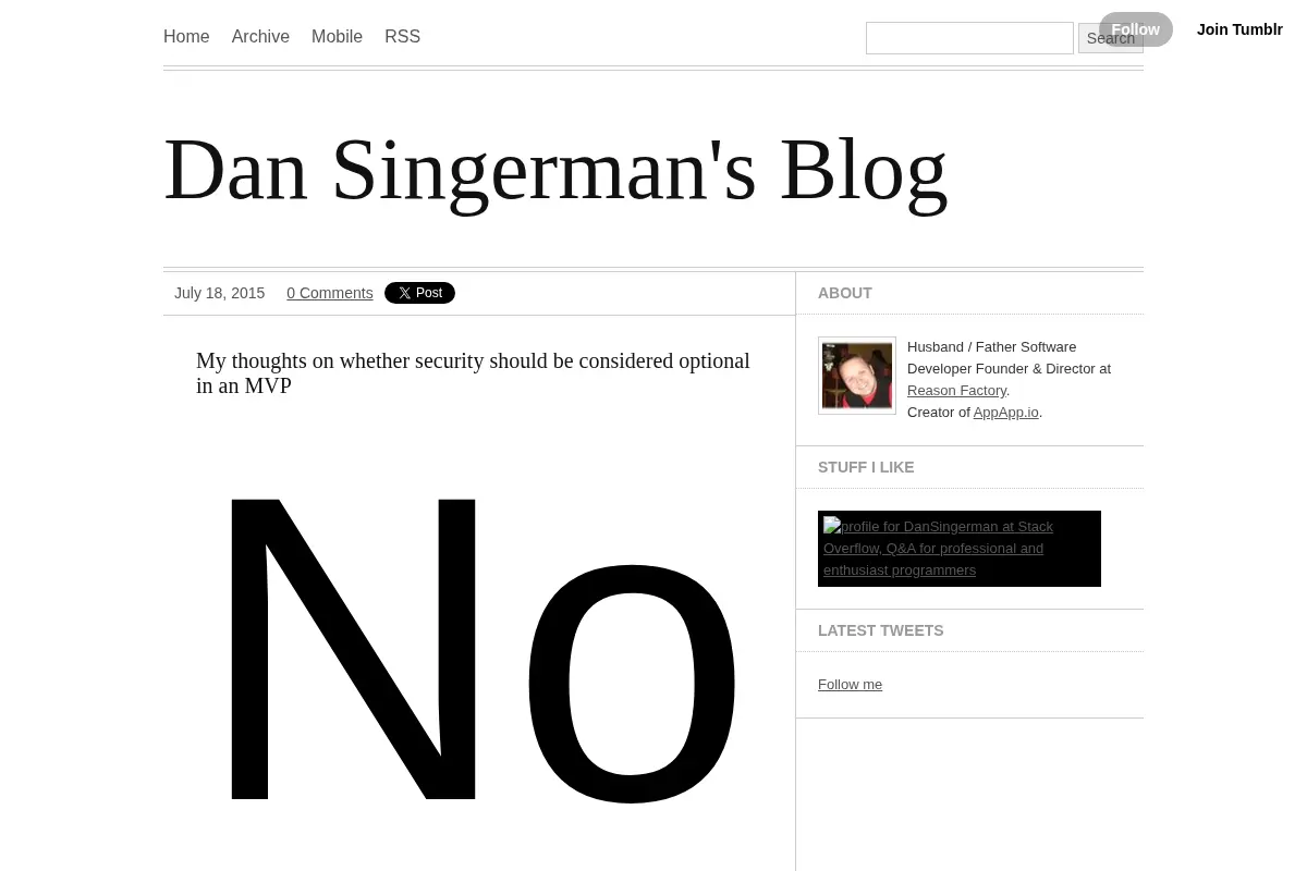 Dan Singerman's Blog