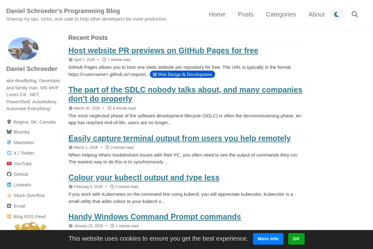 Daniel Schroeder's Programming Blog