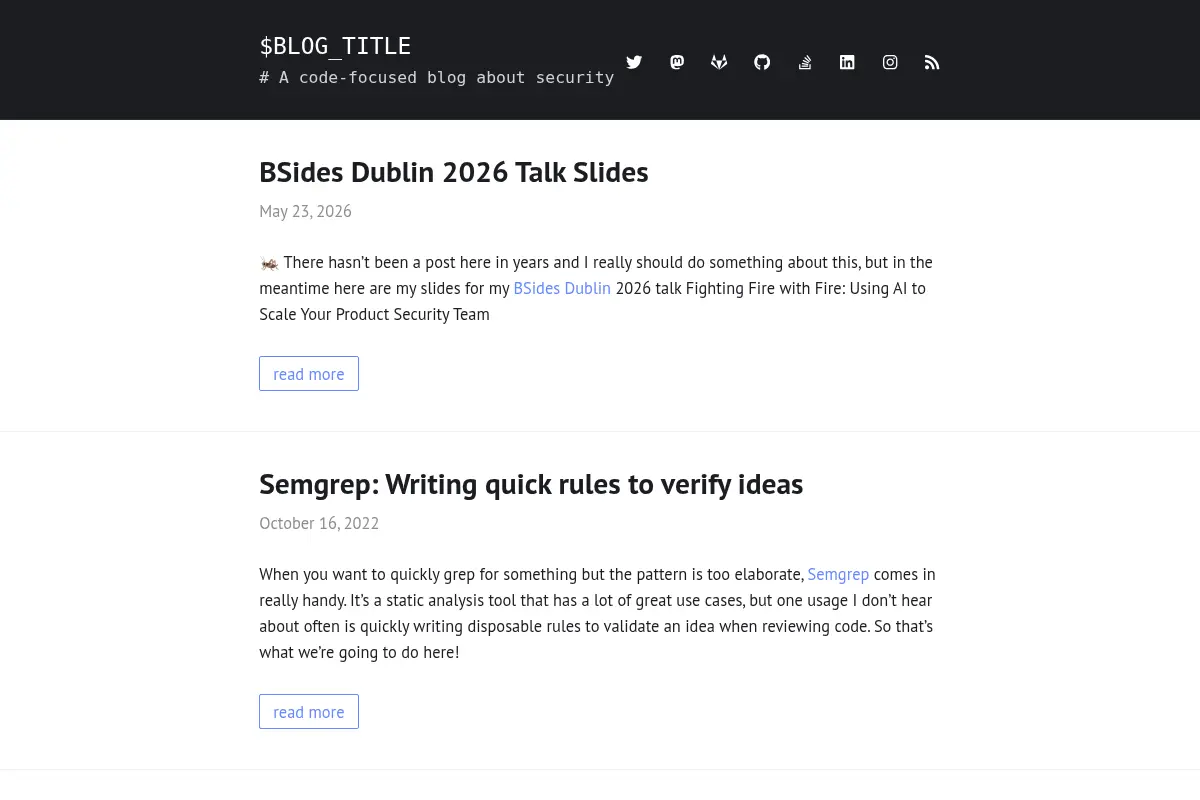 $BLOG_TITLE | A code-focused blog about security