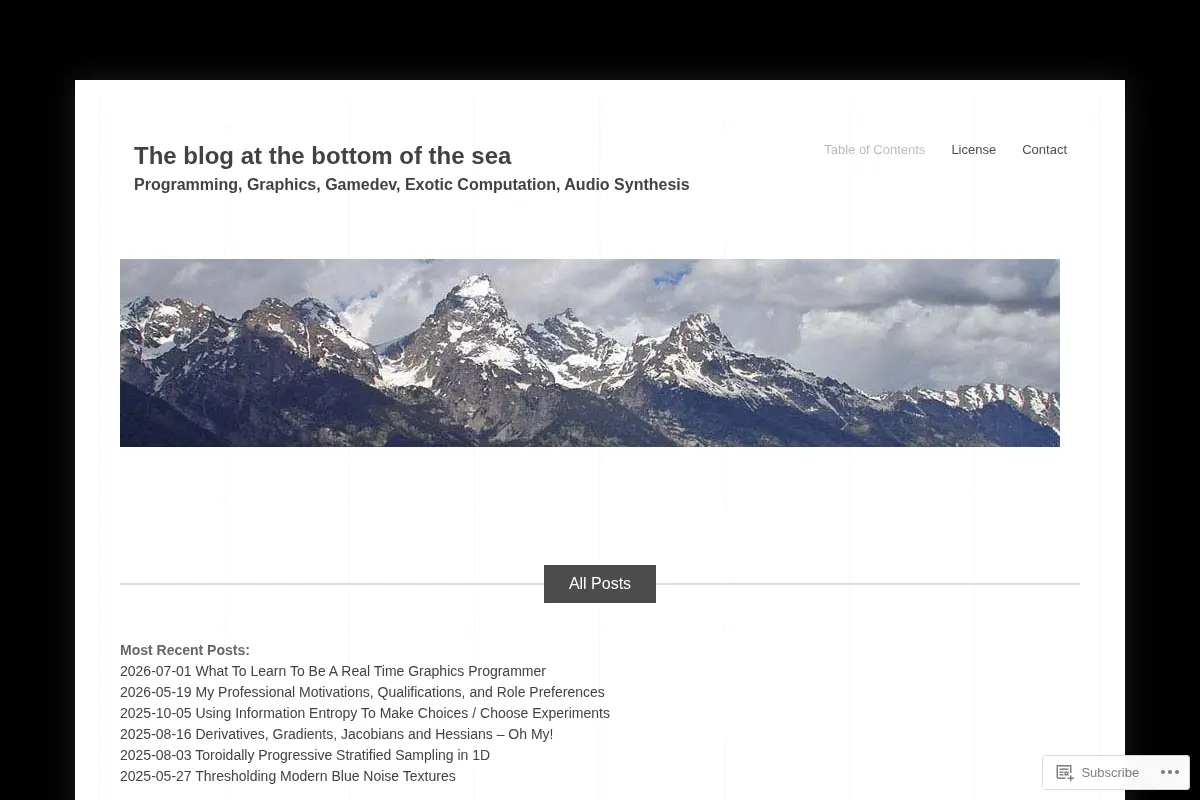 The blog at the bottom of the sea