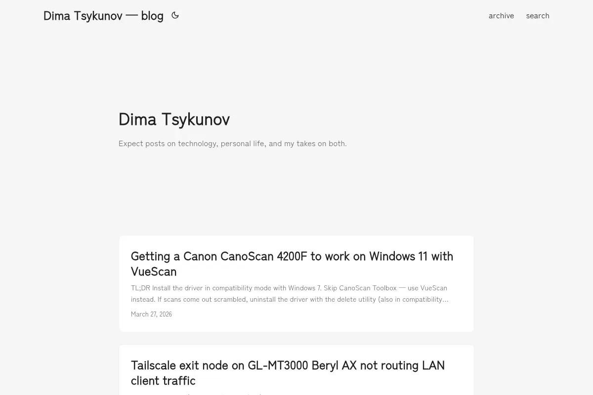 Dima Tsykunov — blog