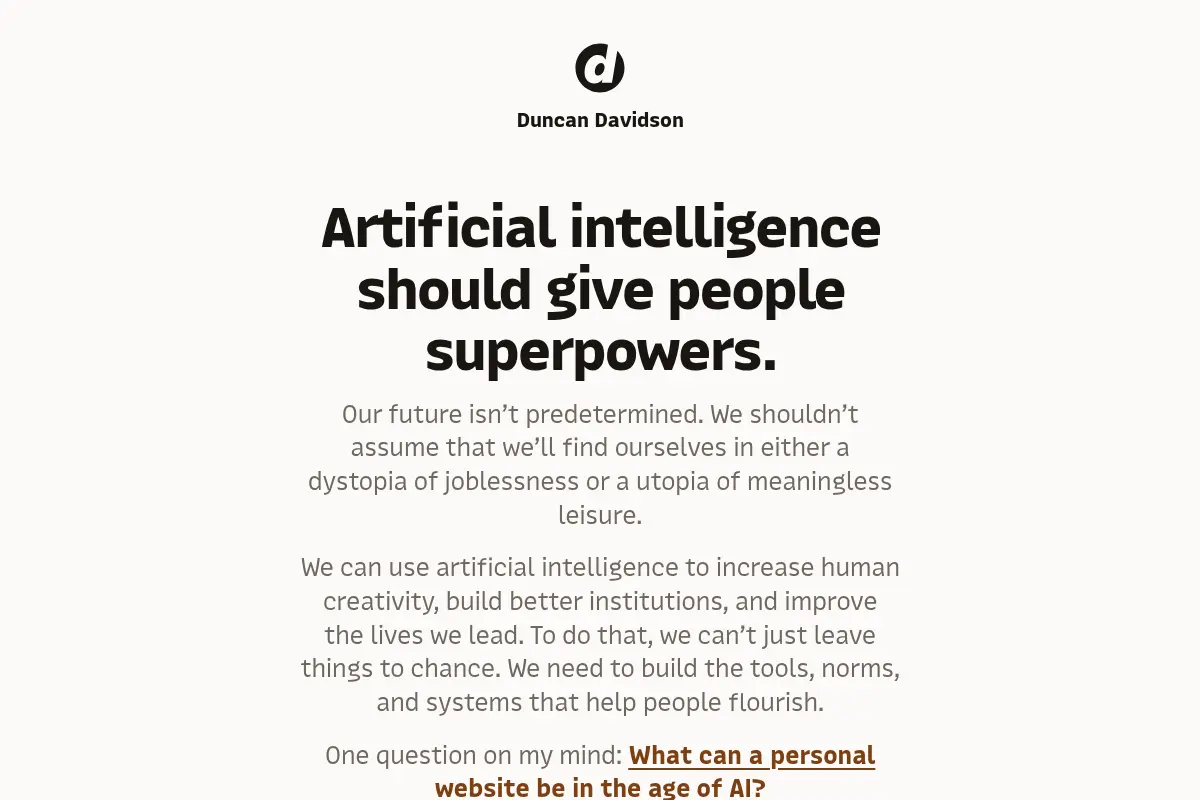 Duncan Davidson — Notes on AI, craft, systems, and the web