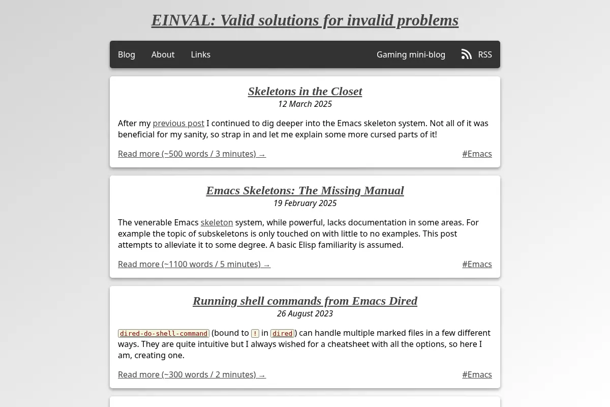 EINVAL: Valid solutions for invalid problems