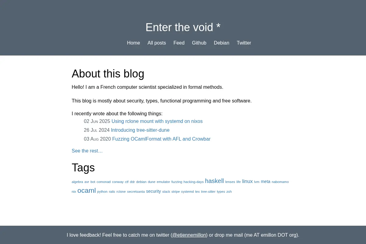 Enter the void *