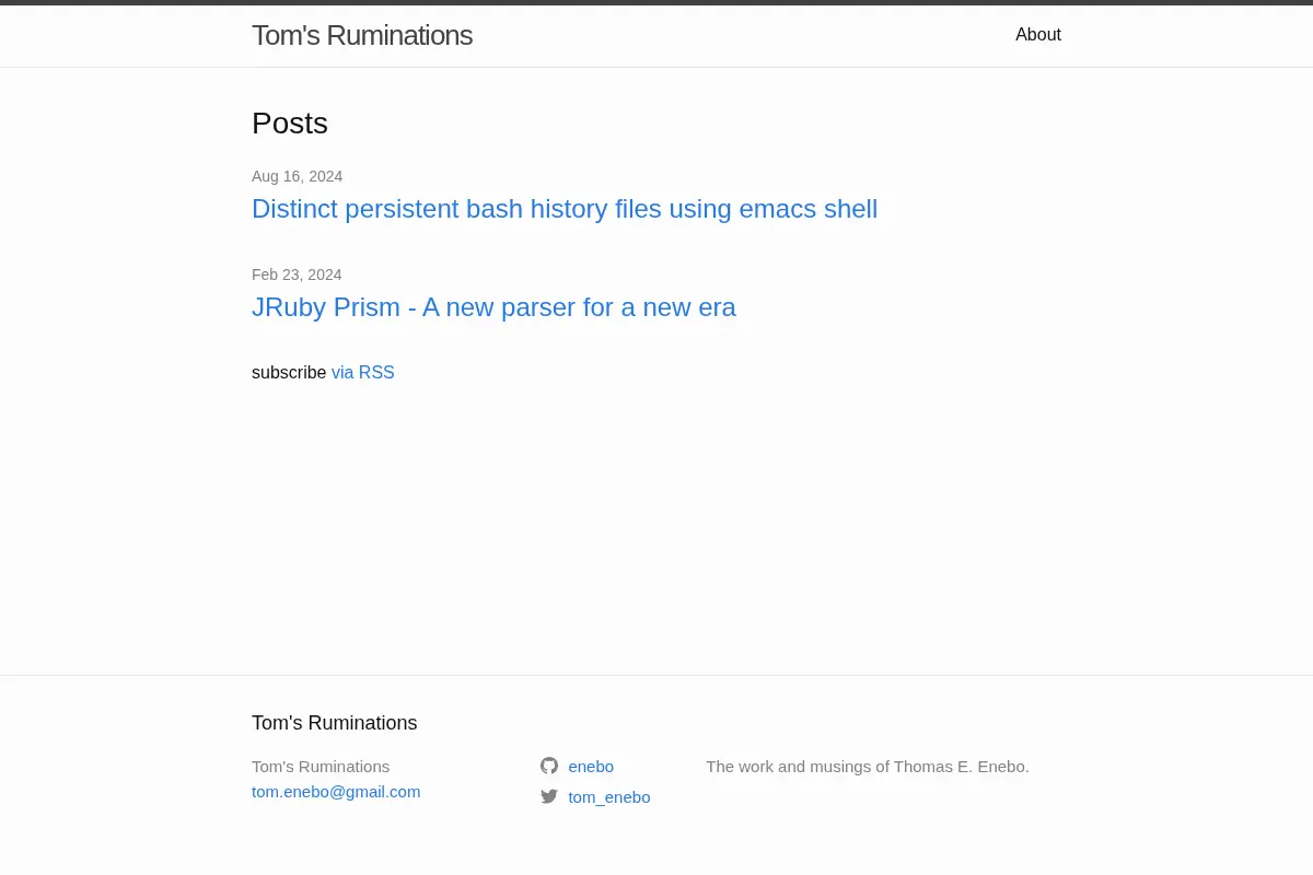 Tom’s Ruminations