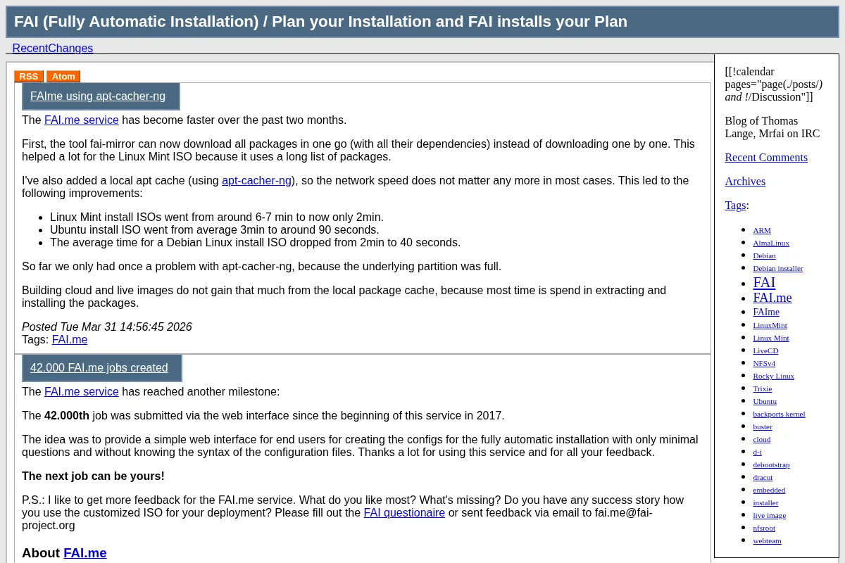 FAI (Fully Automatic Installation) / Plan your Installation and FAI installs your Plan