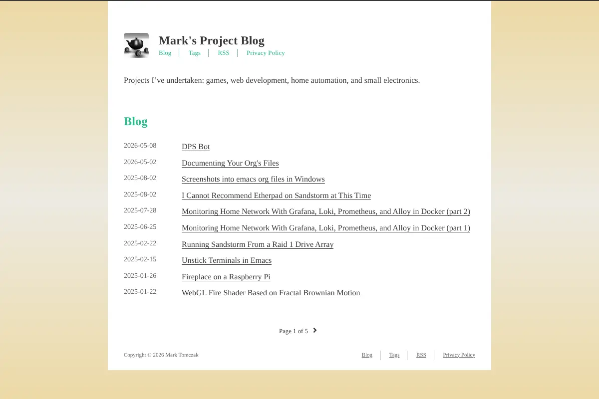 Mark's Project Blog