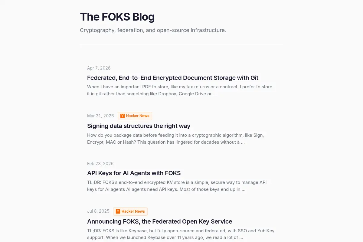The FOKS Blog