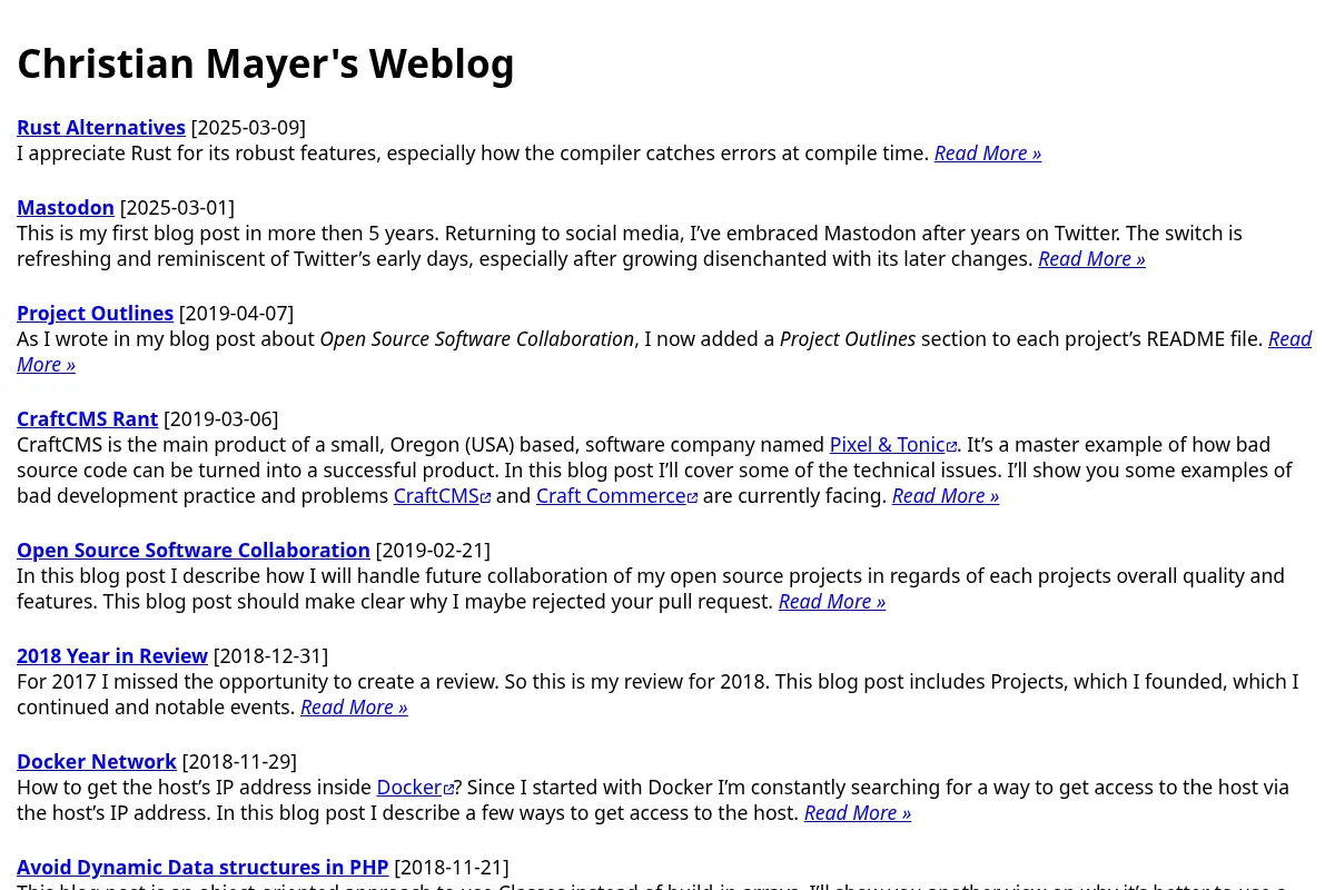 Christian Mayer's Weblog