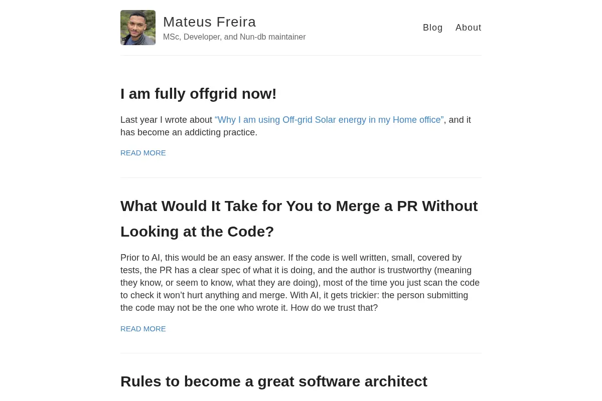 Mateus Freira – MSc, Developer, and Nun-db maintainer