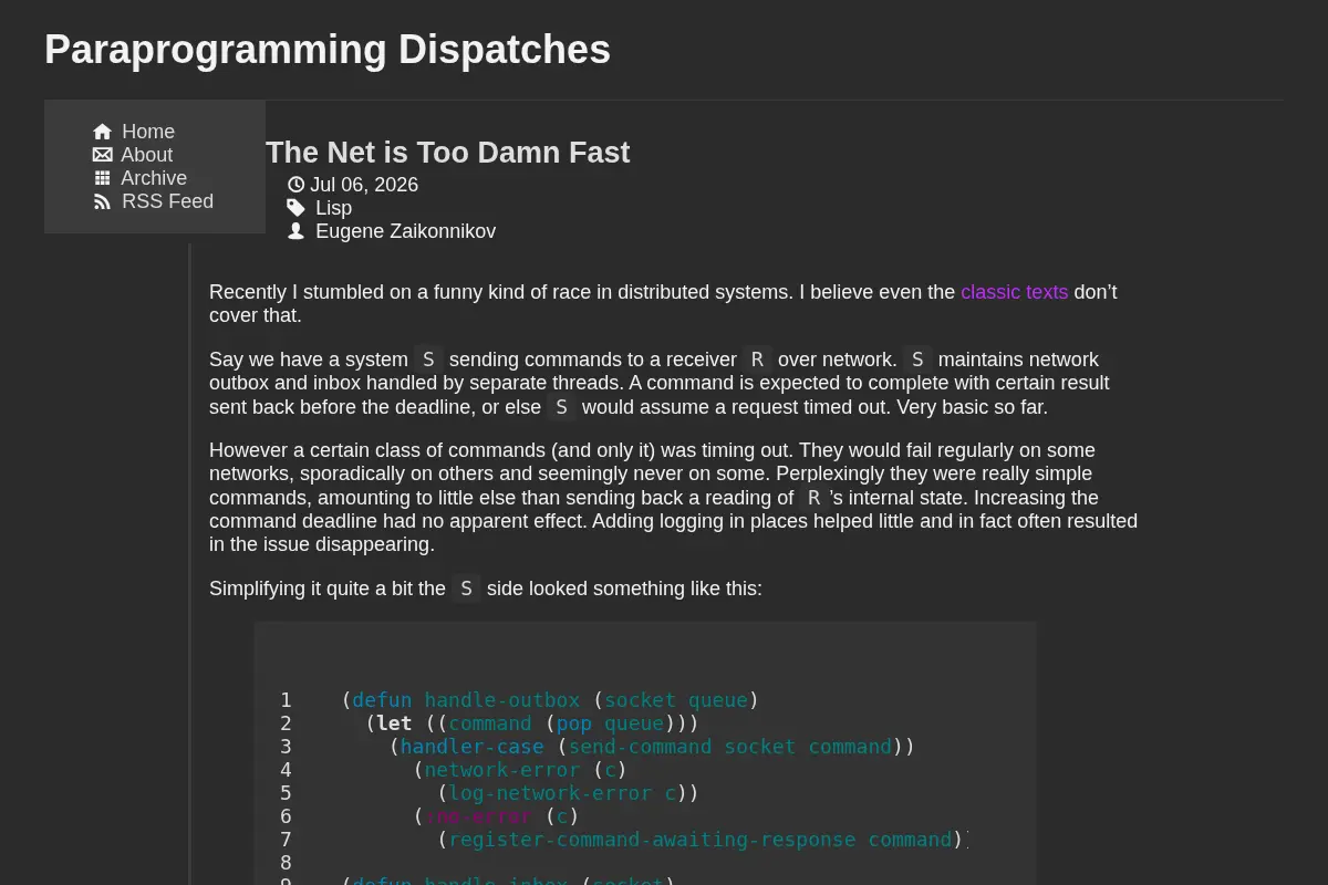 Paraprogramming Dispatches
