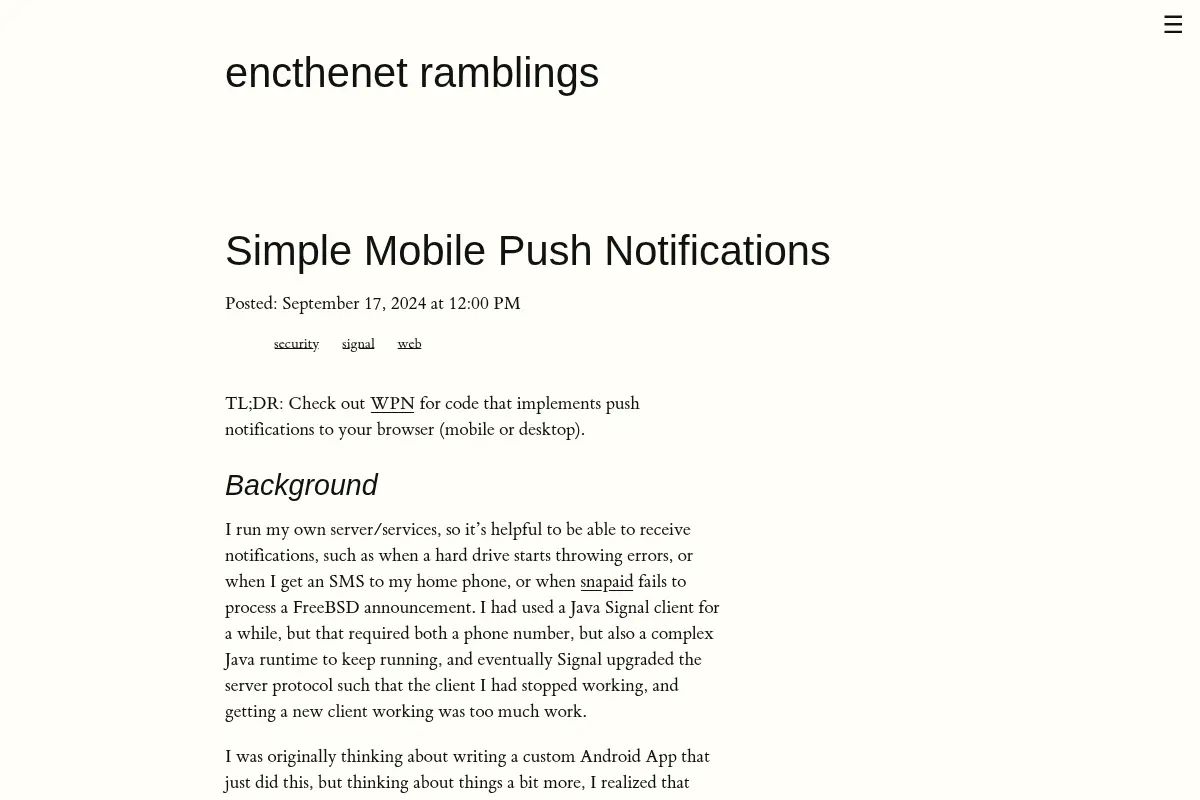 encthenet Ramblings