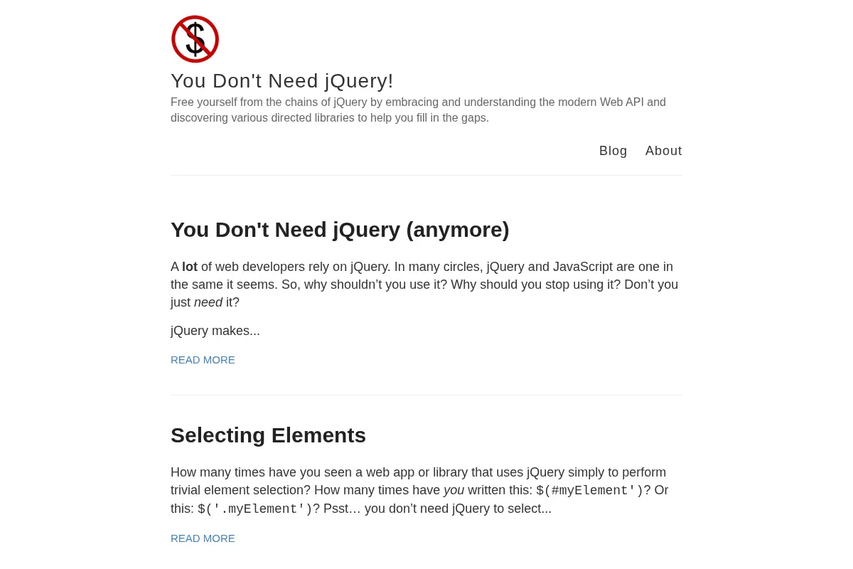 You Don't Need jQuery!