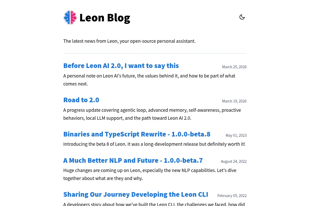 Leon Blog - News from your Open-Source Personal Assistant
