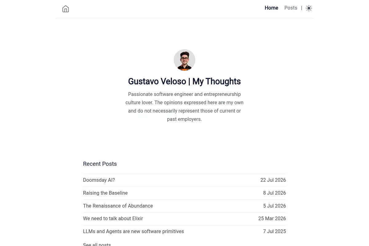 Gustavo Veloso | My Thoughts