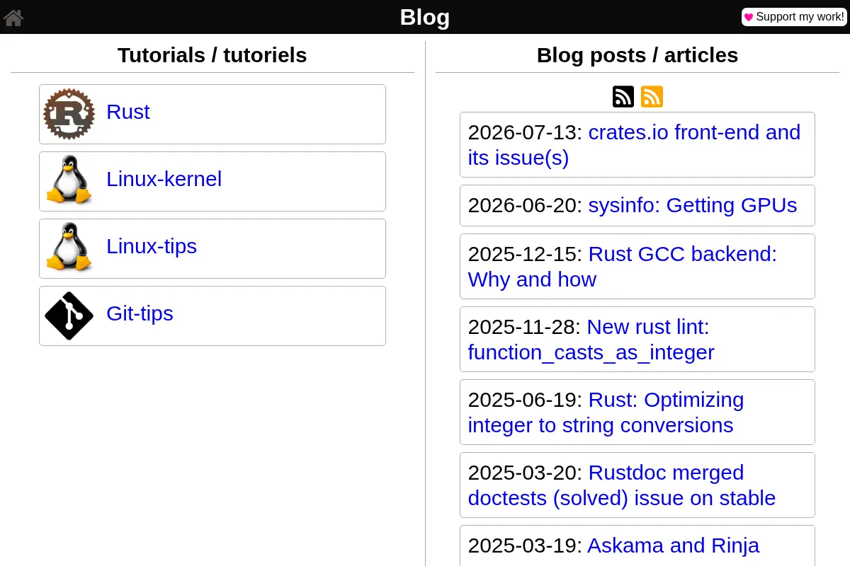List of tutorials and blog posts