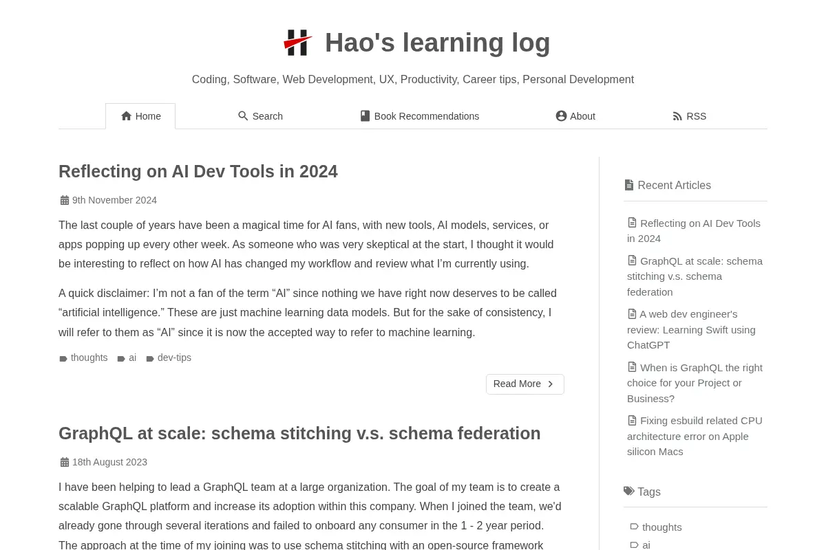 Hao's learning log