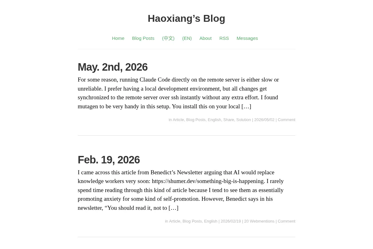 Haoxiang's Blog
