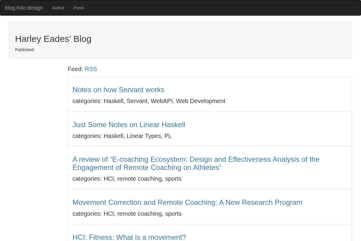 Harley Eades' Blog