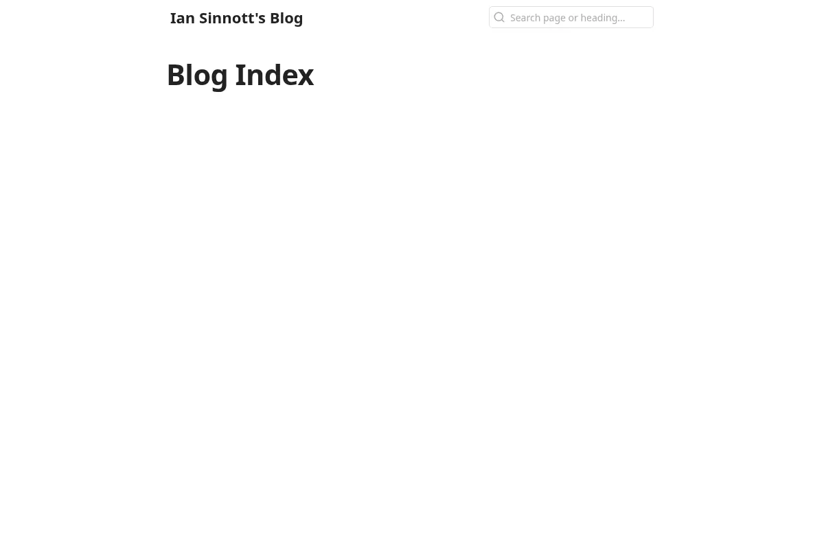 Ian Sinnott's Blog