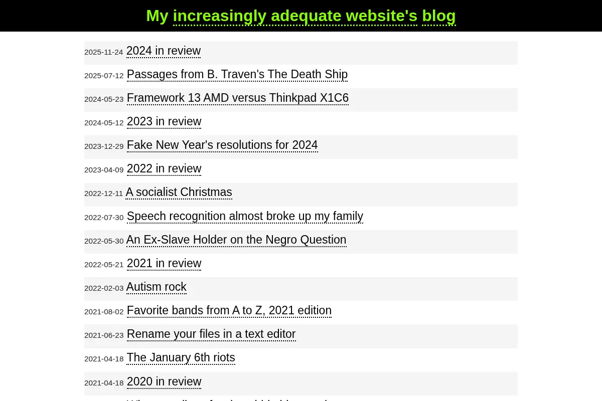 My increasingly adequate blog