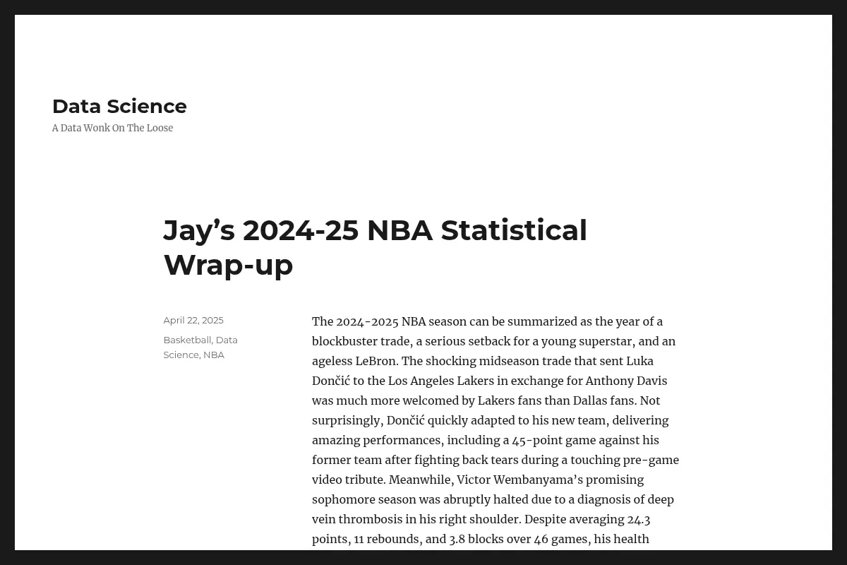 Data Science - A Data Wonk On The Loose