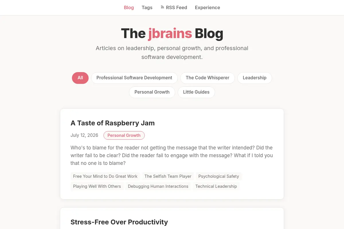 The jbrains Blog