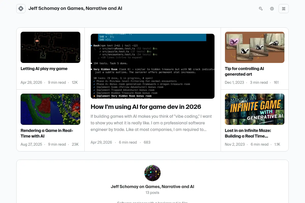 Jeff Schomay on Games, Narrative and AI