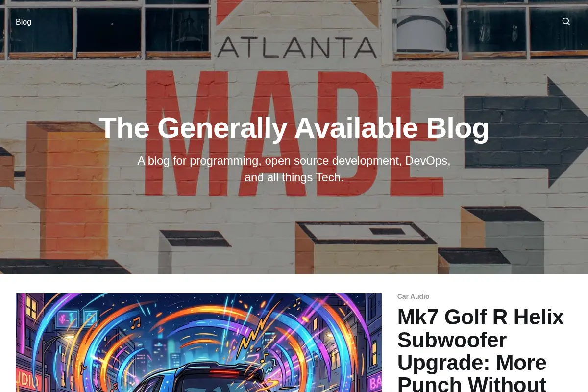 The Generally Available Blog