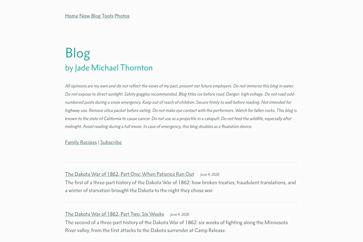 Jade Michael Thornton's Blog