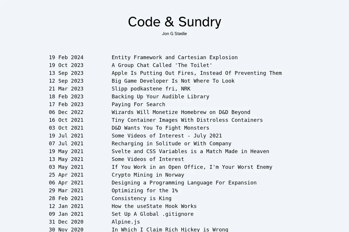 Code & Sundry