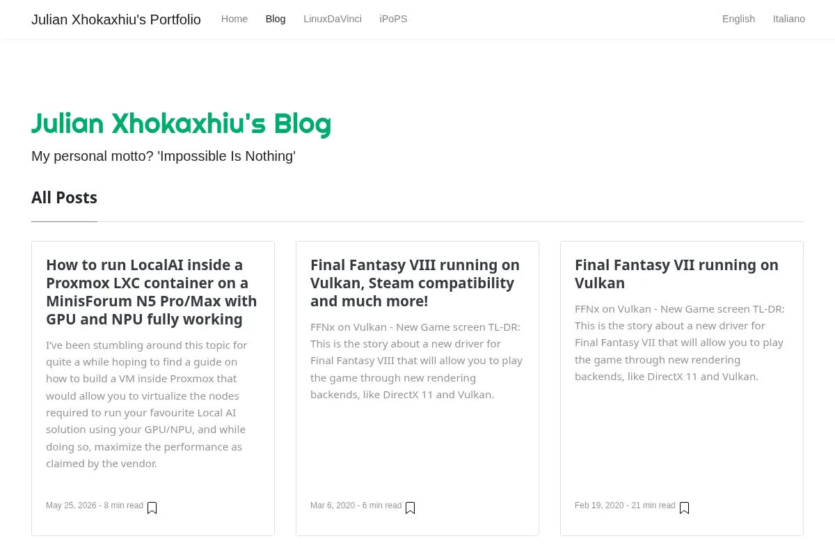 Julian Xhokaxhiu's Blog
