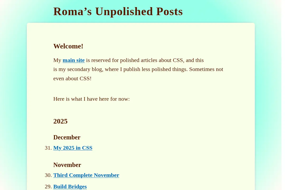 Roma’s Unpolished Posts