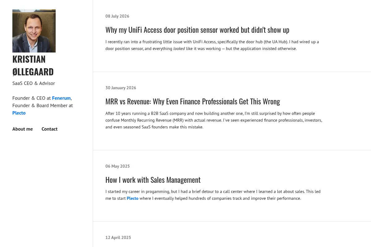 Kristian Øllegaard — SaaS CEO & Advisor