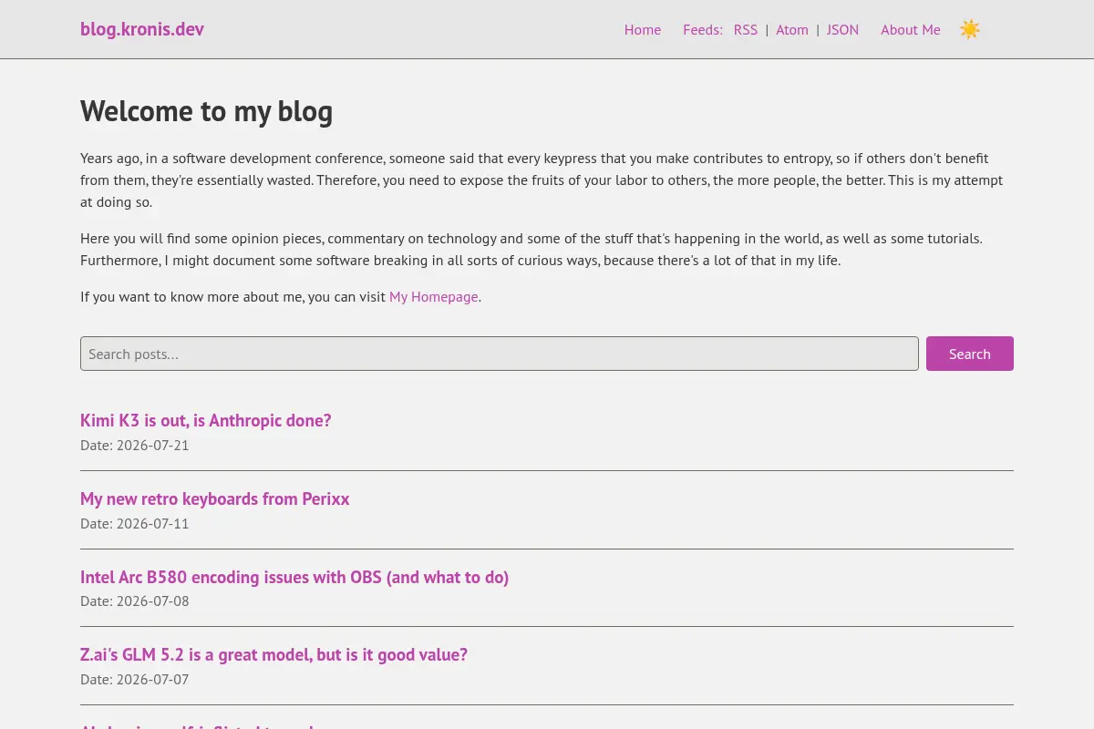 Kronis' blog