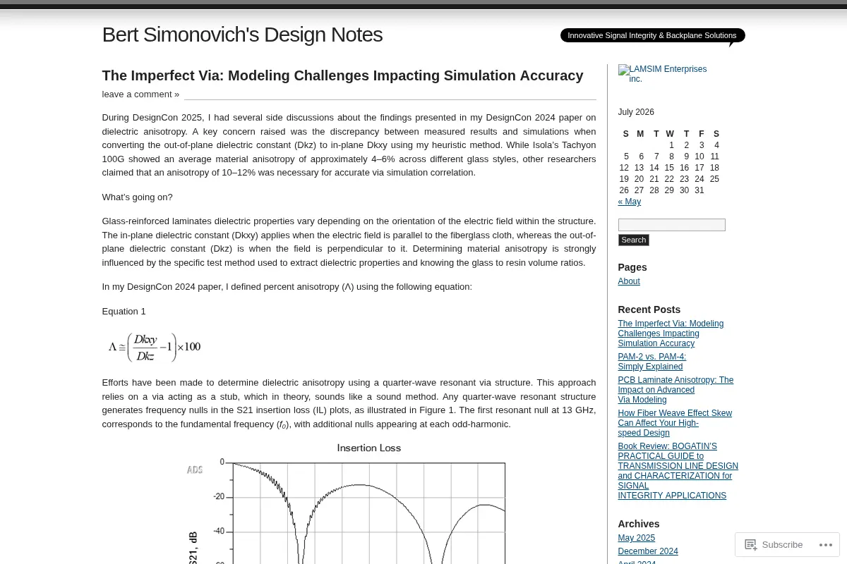 Bert Simonovich's Design Notes