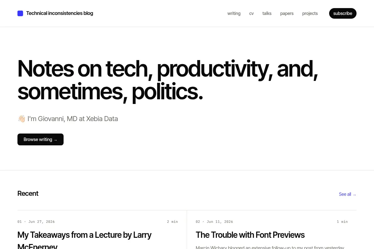 Technical inconsistencies blog