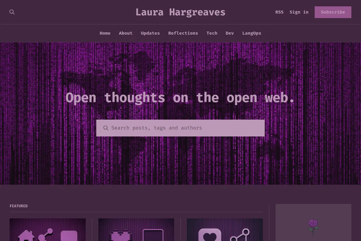Laura Hargreaves | Open thoughts on the open web.