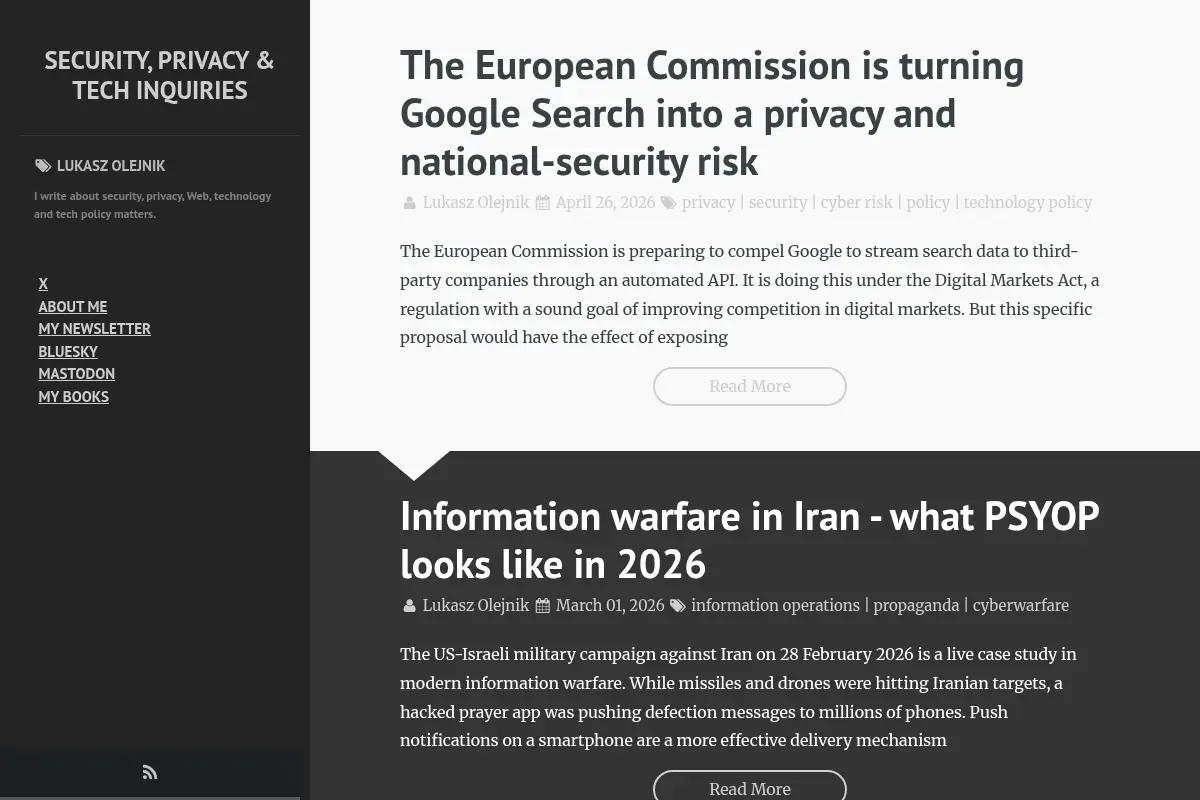 Security, Privacy & Tech Inquiries