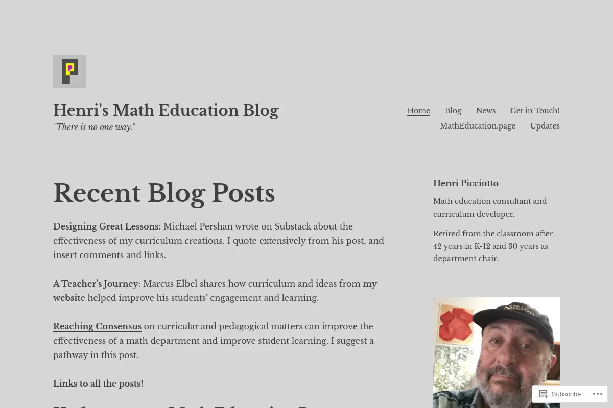 Henri's Math Education Blog