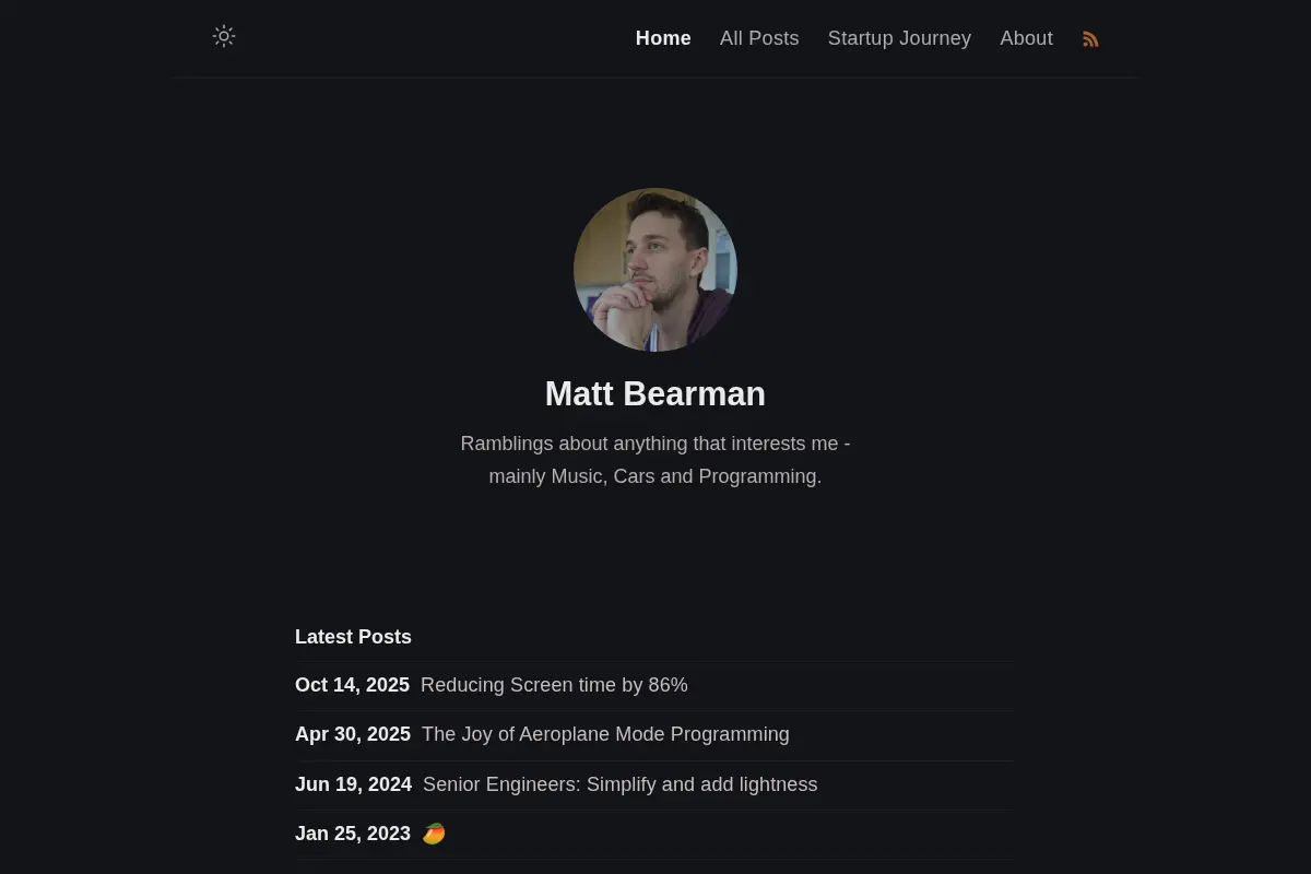 Matt Bearman's Blog