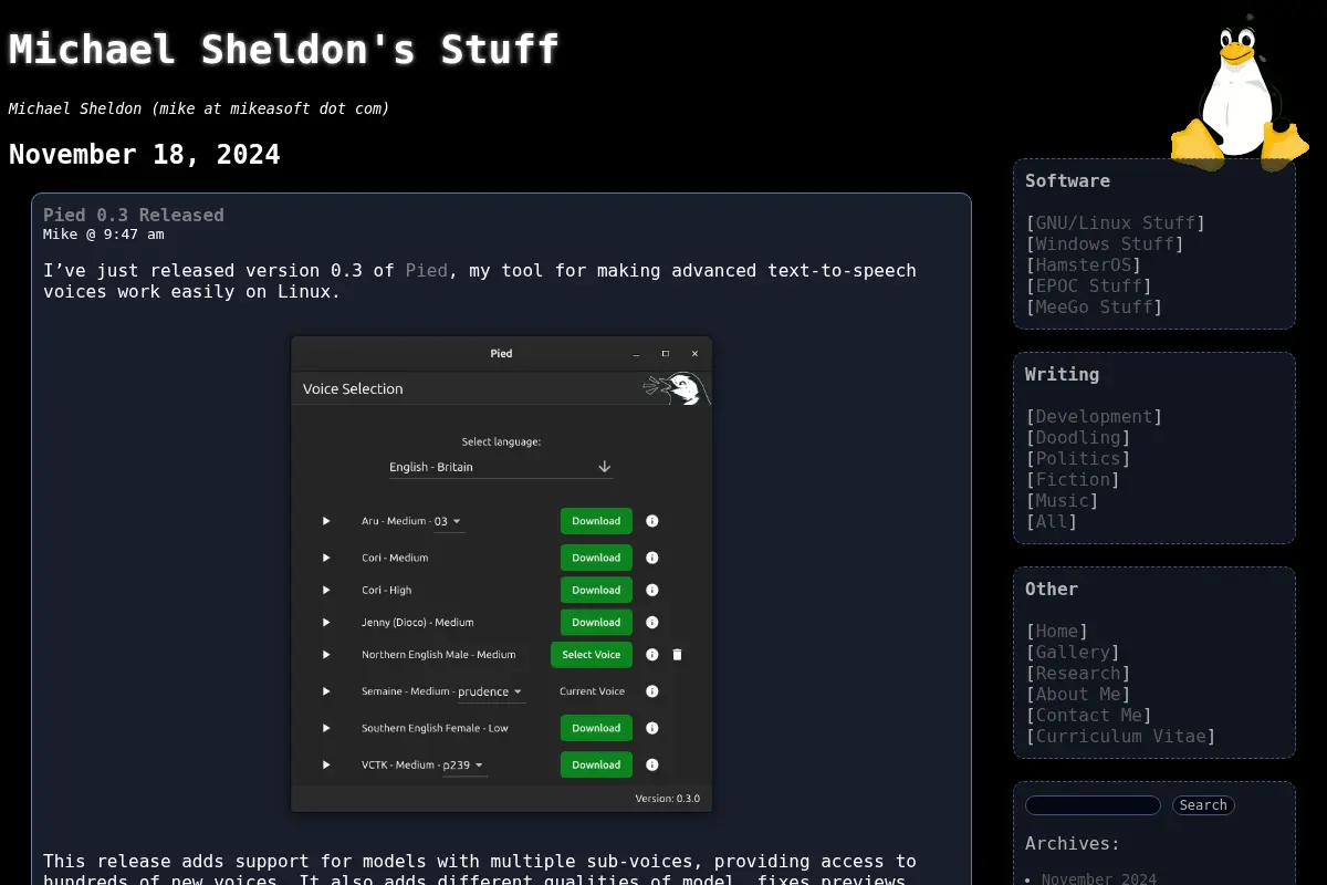 Michael Sheldon's Stuff