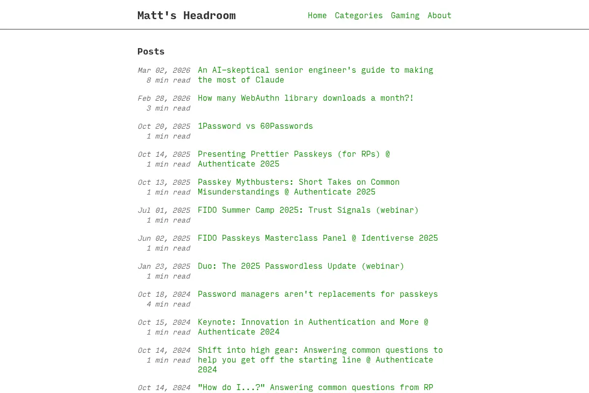 Matt's Headroom